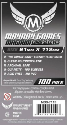 100 Mayday Spiele Platin Kartenhüllen Zwergkönig französisches Tarot Größe MDG7113