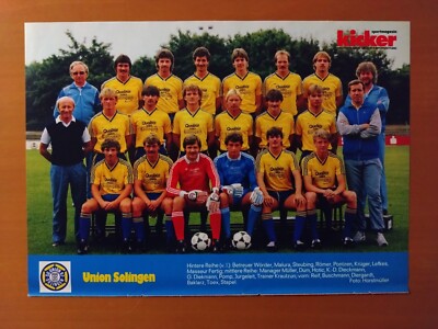 SG Union Solingen, Mannschaftsfoto 1985/86, 2. BL, Kicker,DIN A4,ungeklebt  