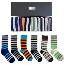 EWM Gift Box 6-Pack Men's Smart Cotton Socks: Premium Soft Touch