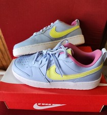 Size-6y GS Nike Court Borough 2 Low Cobalt Bliss/Lemon Twist