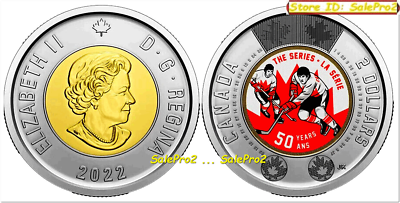 CANADA 2022 RUSSIA '72 HOCKEY SUMMIT TOONIE QUEEN $2 DOLLAR