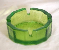 Green Glass Ashtray Pebble Finish