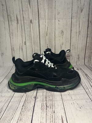 Y87 Balenciaga Sneakers Triple S Clear Sole Black Green Fluo Y87 Balenciaga Sneakers Triple S Clear Sole Black Green Fluo