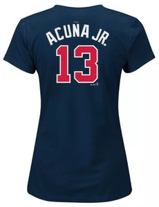 New NWT Ronald Acuna Jr Atlanta Braves Jersey Style T-Shirt Womens Plus Size 3XL | eBay