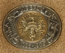 "Keep The Torch Lit" Belt Buckle-Patriotic-Vintage -1886-1986-Statue of Liberty
