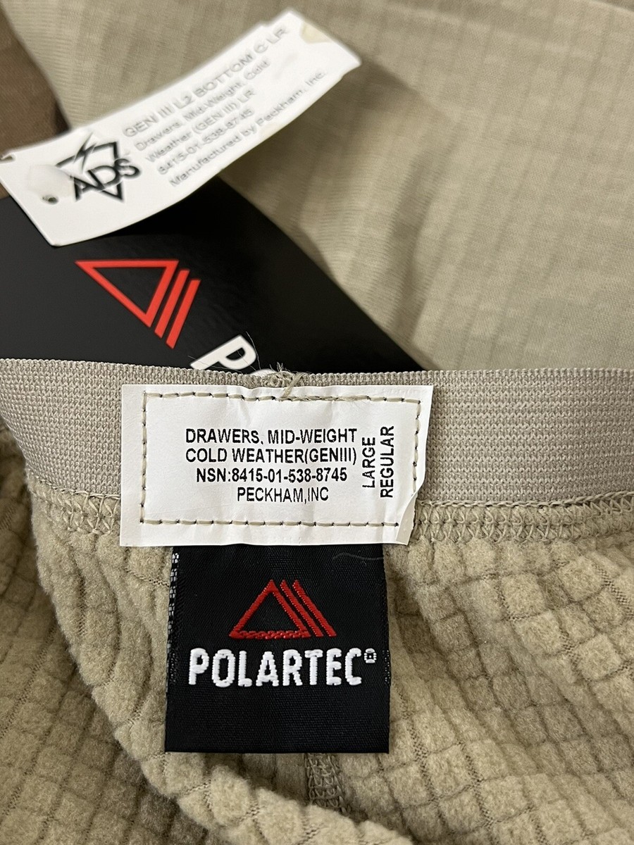 Tiroirs à Gaufres Polartec Poids Moyen L2 – Gen III, Desert Tan, Homme