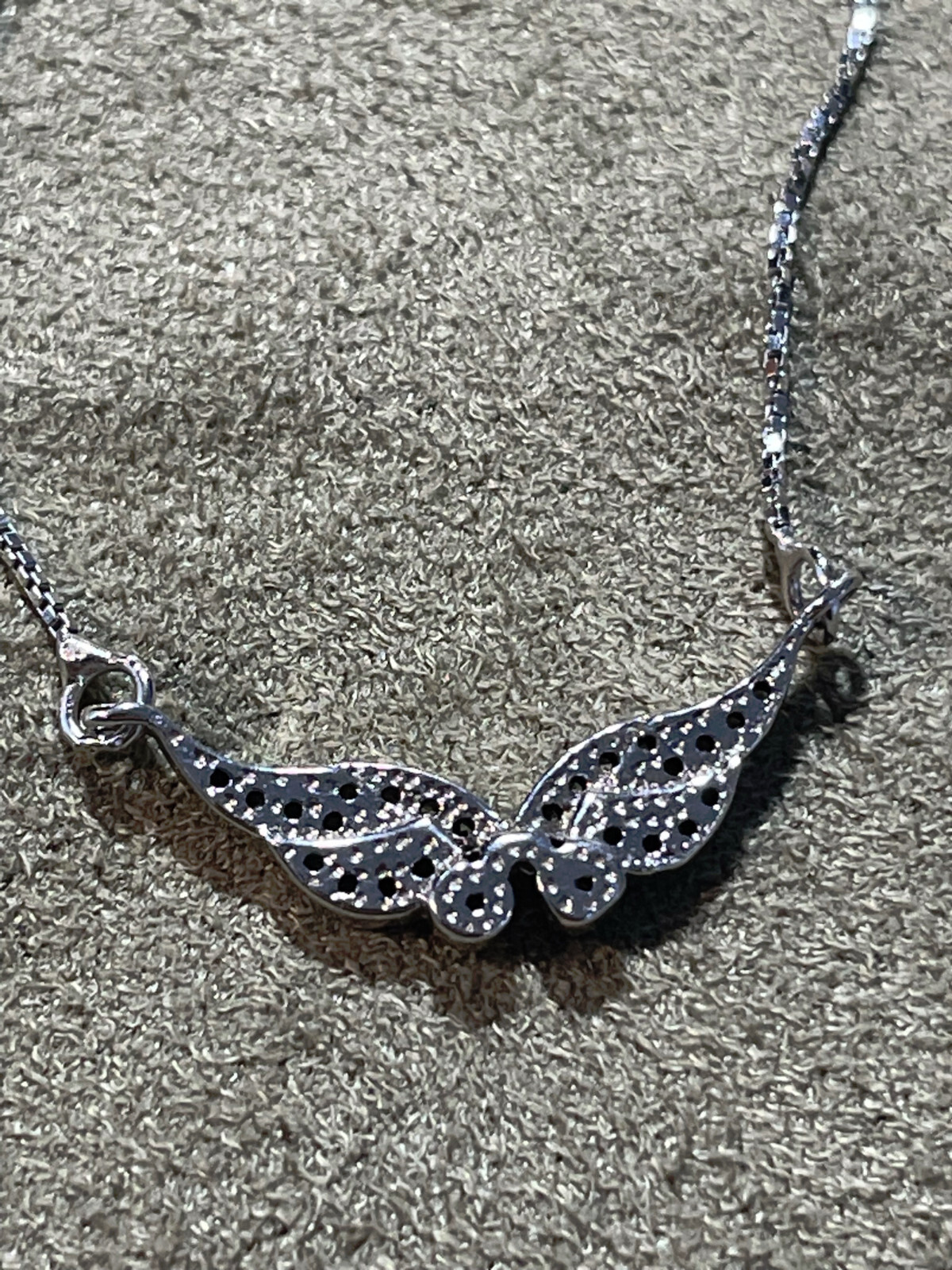 STERLING SILVER WINGS WITH TINY FLASHING DIAMONDS… - image 2