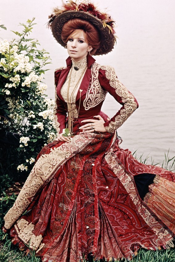 barbra streisand red dress BARBRA STREISAND FULL LENGTH IN RED DRESS AND HAT HELLO DOLLY 24x36 inch  Poster