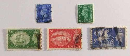 Great Britain. Scott's #s 280-1 & 286-8 . Used. King George sal's stamp store.