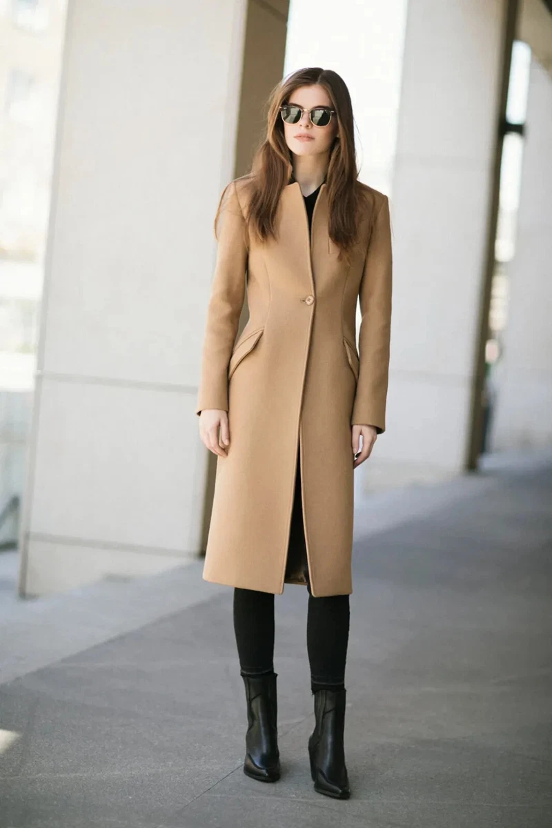 Long womens hotsell camel coat