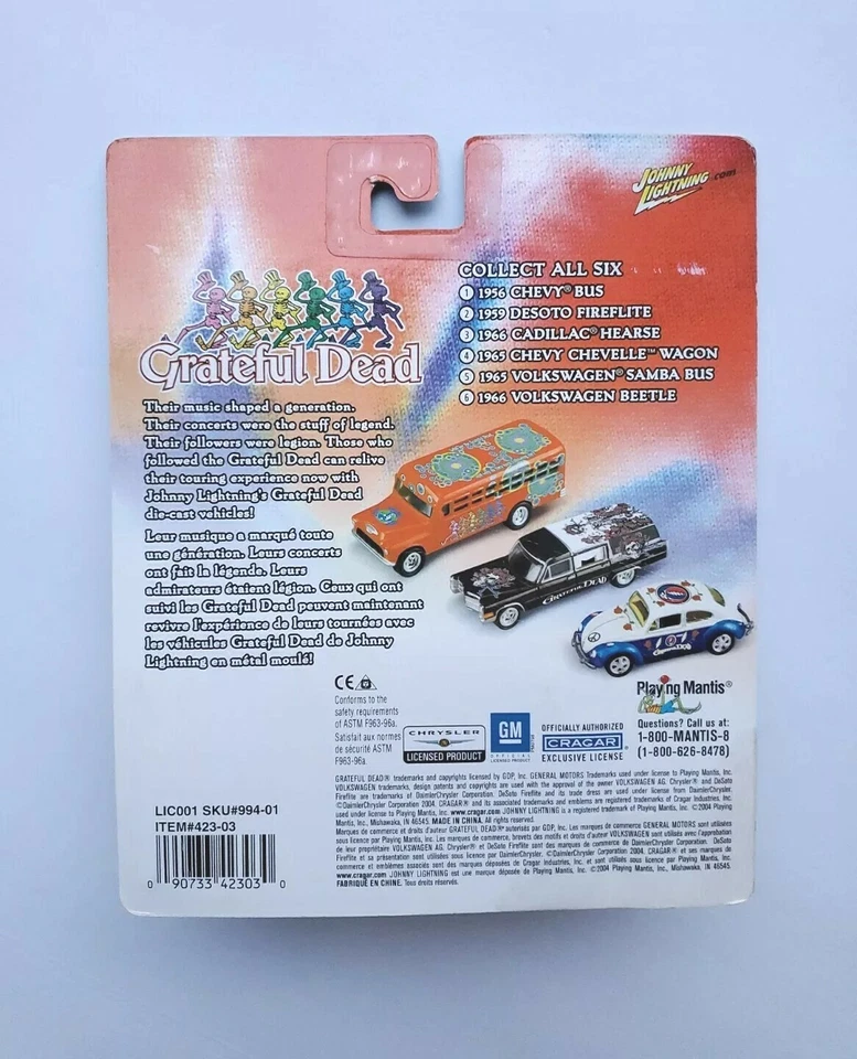 Johnny Lightning Grateful Dead 模铸 #1 1956 雪佛兰巴士,2004 年全新 — 第 3/3 张图片
