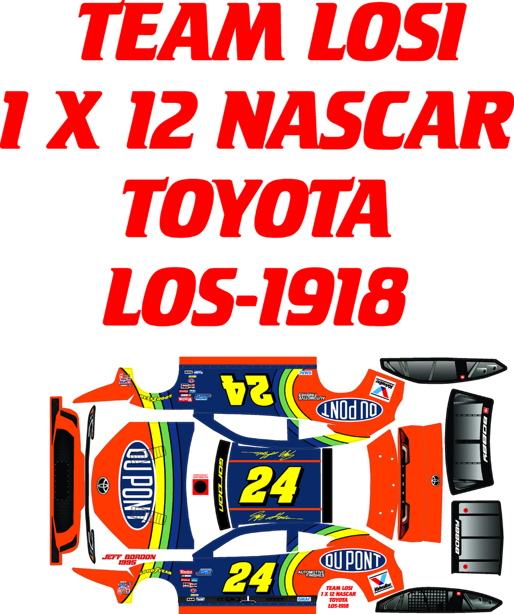 TEAM LOSI 1X12 NASCAR JEFF GORDON 1995 DECAL WRAP KIT TOYOYA ONLY