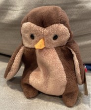 TY Beanie Baby - HOOT the Owl 4th Gen hang tag  5 inch 