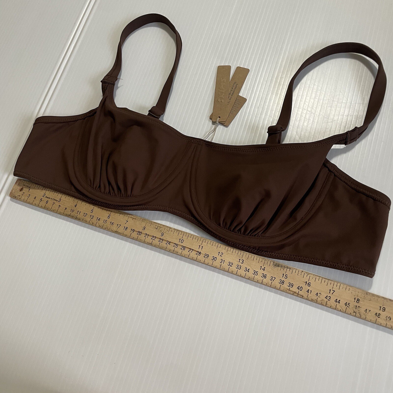 NEW SKIMS Sculpting Swim Ruched Lined Bikini Top Cocoa 4X  (BT-SCP-2759)