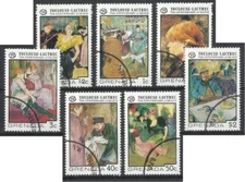 Grenada - 1976 7v. CTO NH Tolouse Lautrec 75th Death Anniv. Paintings Art