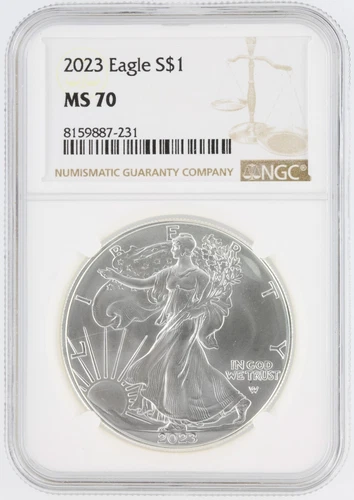 2023 Silver Eagle NGC MS70 S$1 Philadelphia Minted Silver Coin