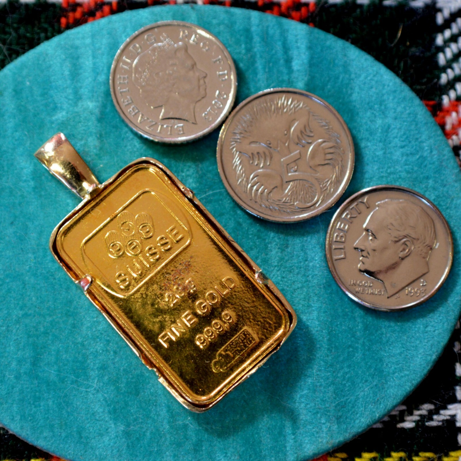 9ct gold New bullion bar pendant with 20g fine gold ingot eBay