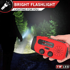 Emergency Radio Crank Solar Hand Weather 2000mAh Power Bank Charger Flash Light