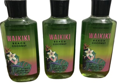 Waikiki Beach Coconut By Bath and Body Works Shower Gel 10 oz Lot of 3 C16PIO