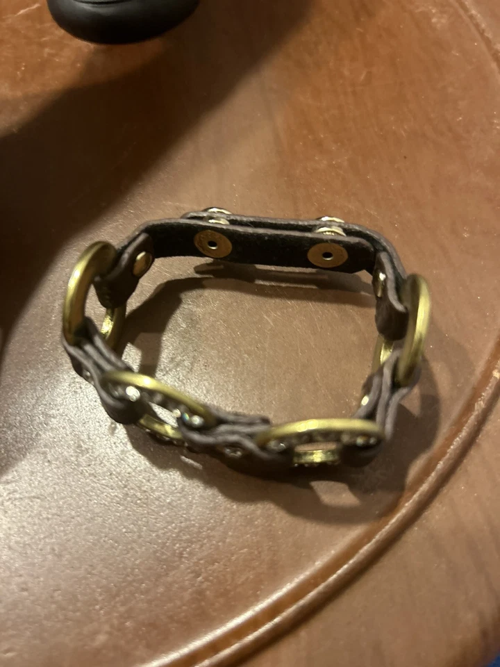 Pulsera Premier Designs Joyería Starlet 7" - 8" Plateada Cuero Genuino Foto 3 de 4