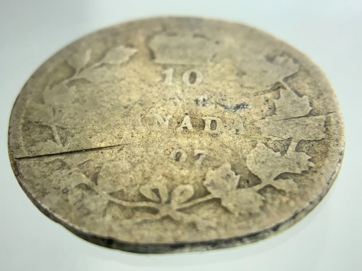 1907 Canada 10 Cents Silver Dime KM 10 Circulated Coin AA742