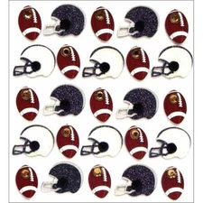 JOLEE'S BOUTIQUE FOOTBALL & HELMETS REPEATS DIMENSIONAL STICKERS  BNIP