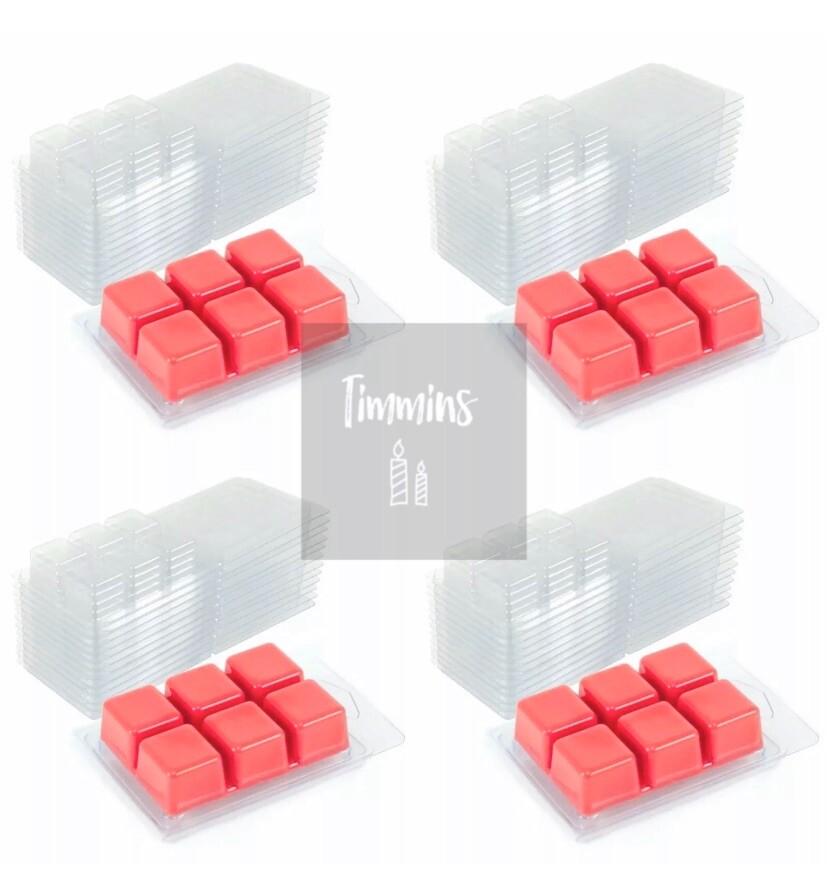 100 Wax Melt Clamshell Moulds Recycled Grelly UK