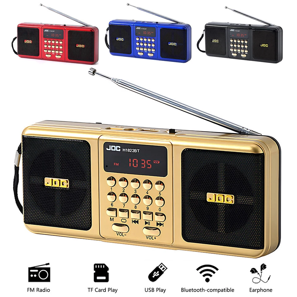 Bluetooth Stereo FM Radio Wireless Lautsprecher USB Wiederaufladbar TF Karte Tragbar
