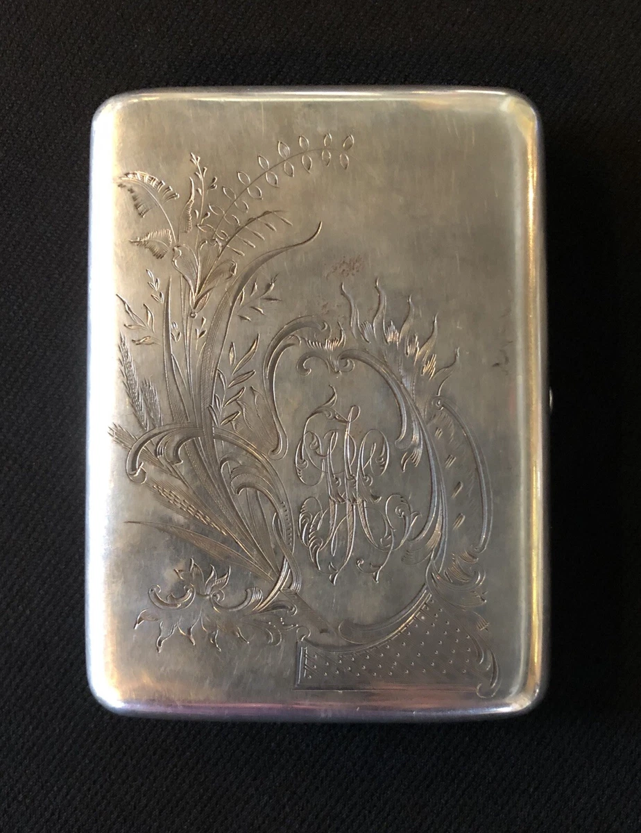 ebay silver cigarette case Vintage Sterling Silver 925 Antique Cigarette Box