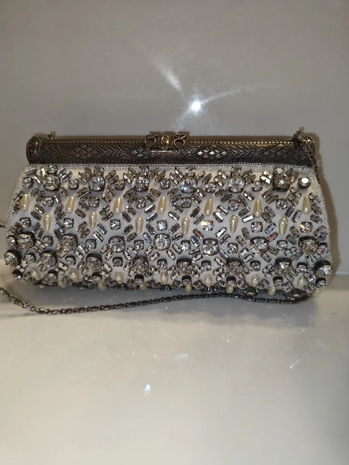 Moyna Couture роскошь ручная сумка вечер сумочка бисером кристалл застежки через плечо винтажный - Изображение 4 из 4