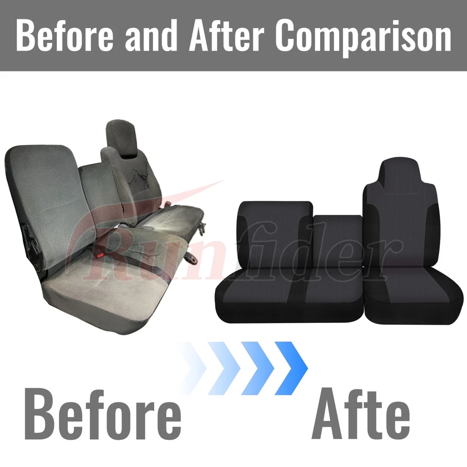 40/60 Split Bench Design Front Seat Cover for Isuzu NPR 1995-2005-Balck — 第 3/4 张图片