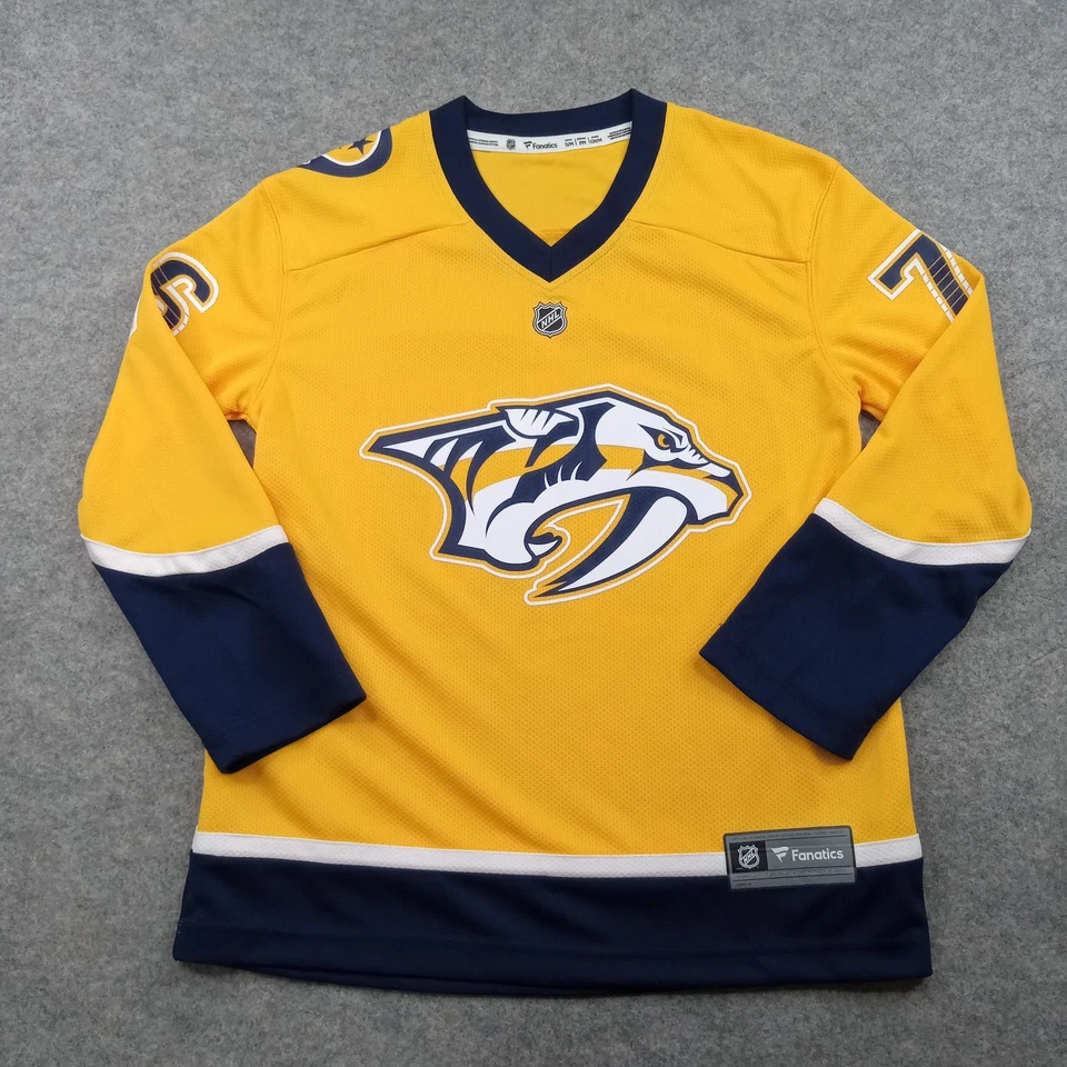 Camiseta Nashville Predators Juvenil S/M Amarilla Marina NHL Equipo de Hockey PK Subban 76 Foto 2 de 4