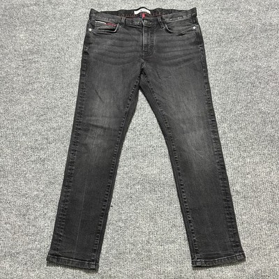 Tommy Hilfiger Denim Mens Skinny Jeans Size 34x30 Black Casual
