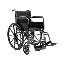 First Voice Mds808450 Wheelchair, 300Lb, 18 In Seat, Silver/Black