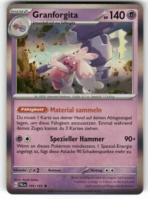 Pokemon Scarlet & Violet Paldea Evolved Granforgita #105/193 Rare Reverse Holo