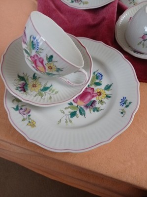 WARNECKE  '' ELSÄSSER BLUMEN ''  sehr feines handgemaltes TEE / KAFFEE-GEDECK ...