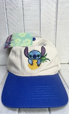 Disney Stitch W/Pineapple ConceptOne Accessories Baseball Hat Blue/Beige NWT