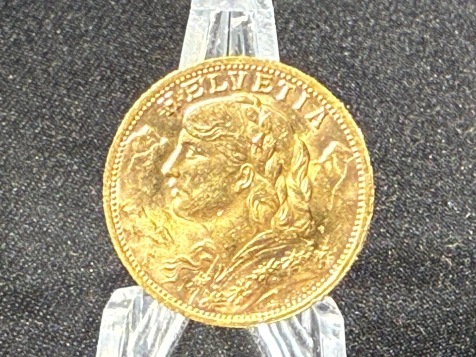 1935 lb oro suizo 20 francos Suiza Helvetia AGW .1867 troy oz. - 6,46 gr. Foto 3 de 4