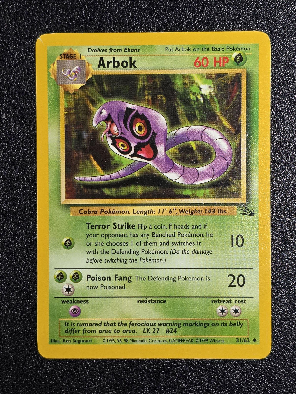 Arbok Pokemon Fossil #31/62 - LP