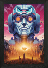 Massive Mecha Invasion Framed Wall Art Poster Canvas Print Picture