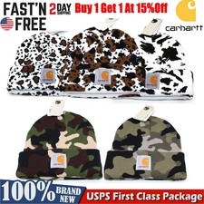 Unisex Acrylic Watch Hat Cow Beanie Winter Knit Cap Authentic Mens Lady A18