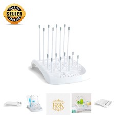 Versatile Baby Bottle Drying Rack with Peg Heights - Folds Flat for Storage