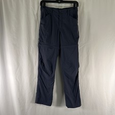 REI Convertible Pants Girls Large 14-16 Blue Stretch Waist Nylon Cargo Pockets
