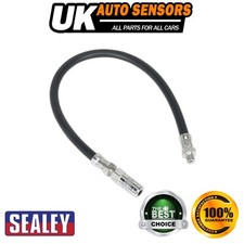 Image of Sealey Flexible Rubber Grease Gun Delivery Hose 4Jaw Connector 450mm 1/8"BSP Gas