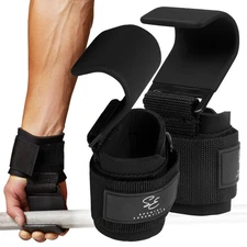 Special Essentials Weight Lifting Hooks-1 Pair of Steel Hooks with Padded Wrist