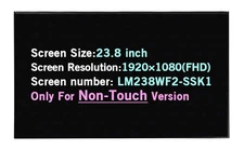 23.8inch LCD LED Screen LM238WF2-SSK1 LM238WF2 SS K1 Display Replacement FHD