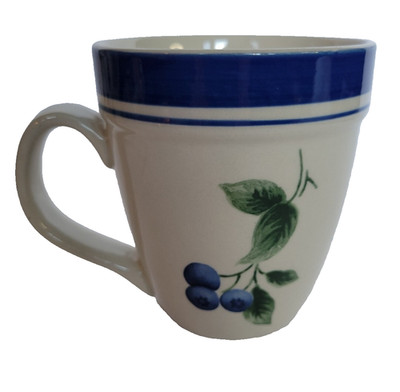 LL Bean Coffee Mug Cup Teacup Blueberry Sprig Stoneware 16 oz Replacement Piece