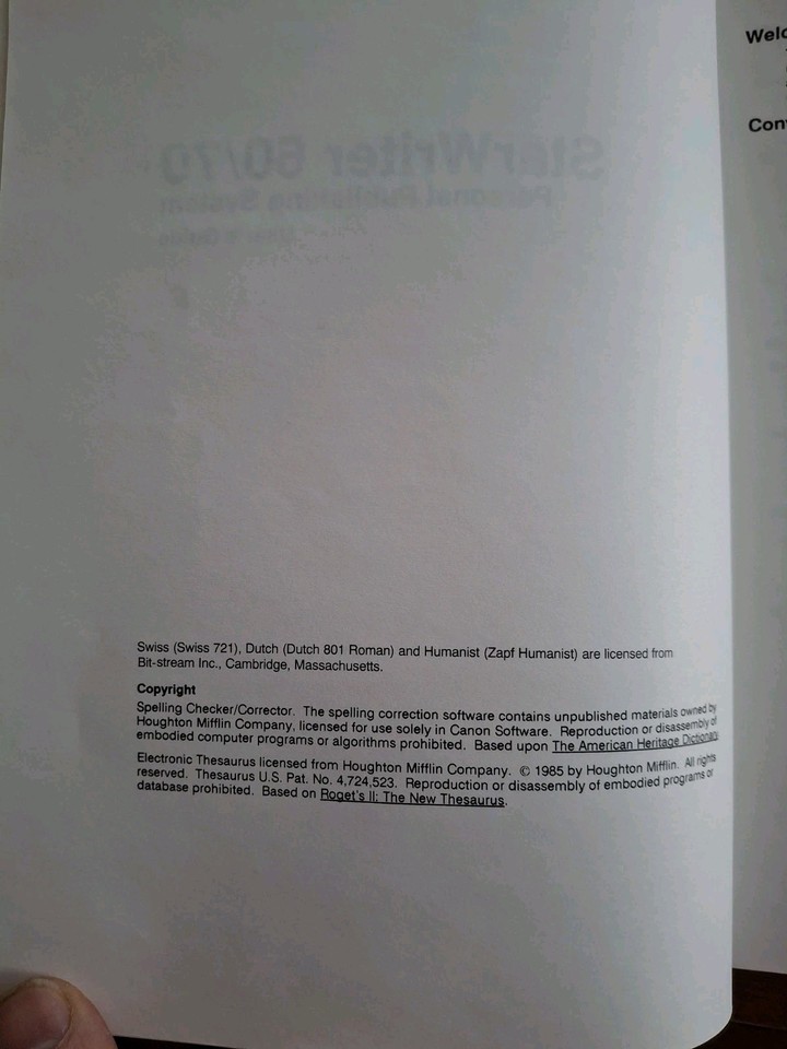 TYPEWRITER CANON STARWRITER 60/70 Users Guide English 1985 | eBay