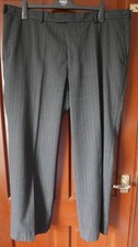 Marks & Spencer Sp. Wool Blend Trousers, Size W42" L31", Charcoal Pinstripe