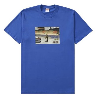 DS Supreme Thrasher Game Tee Royal FW21 Men Size Medium Authentic Blue Shirt NYC